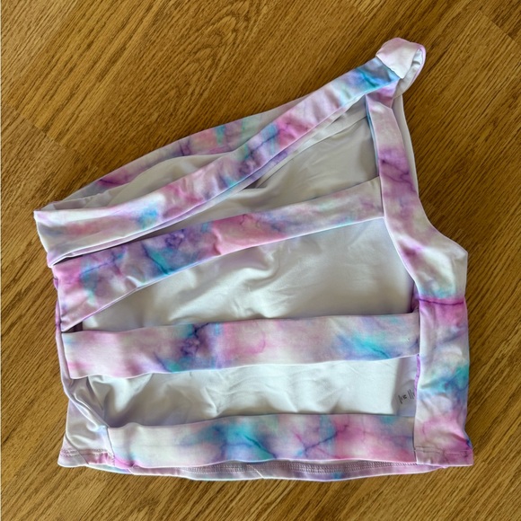 KIAVA asymmetric crop watercolor swim top - Picture 2 of 7